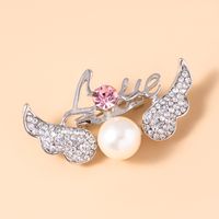 Cute Wings Alloy Plating Artificial Pearl Brooches sku image 2