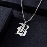 Gothic Letter Stainless Steel Necklace Plating Stainless Steel Necklaces main image 1