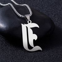 Gothic Letter Stainless Steel Necklace Plating Stainless Steel Necklaces main image 2