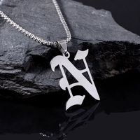 Gothic Letter Stainless Steel Necklace Plating Stainless Steel Necklaces main image 3