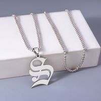 Gothic Letter Stainless Steel Necklace Plating Stainless Steel Necklaces main image 4
