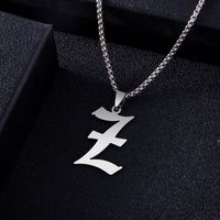 Gothic Letter Stainless Steel Necklace Plating Stainless Steel Necklaces main image 5