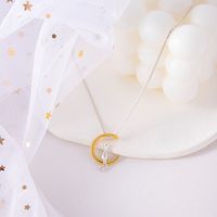 Cute Moon Cat Alloy Plating Necklace main image 4