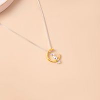 Cute Moon Cat Alloy Plating Necklace main image 2