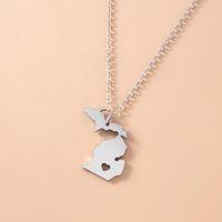 Simple Style Map Stainless Steel Necklace Plating Stainless Steel Necklaces sku image 1