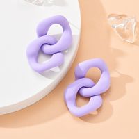 Simple Style Geometric Solid Color Arylic Resin Splicing Earrings main image 1