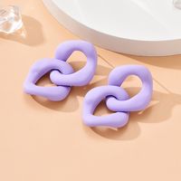 Simple Style Geometric Solid Color Arylic Resin Splicing Earrings main image 6