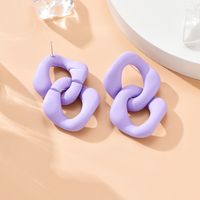 Simple Style Geometric Solid Color Arylic Resin Splicing Earrings main image 7