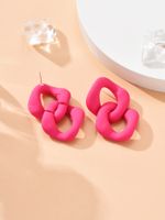 Simple Style Geometric Solid Color Arylic Resin Splicing Earrings main image 4