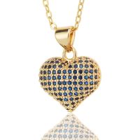 Simple Style Heart Shape Copper Plating Inlay Zircon Pendant Necklace sku image 4