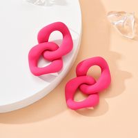 Simple Style Geometric Solid Color Arylic Resin Splicing Earrings sku image 2