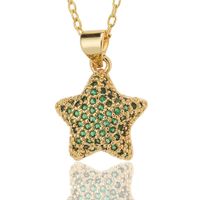 Fashion Heart Shape Copper Inlay Zircon Necklace sku image 6