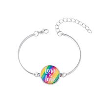 Fashion Rainbow Alloy Plating Glass Bracelets Earrings Necklace 1 Set main image 2