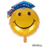 Lächelndes Gesicht Aluminiumfolie Ballon Abschlussball Luftballons main image 2