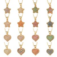 Fashion Heart Shape Copper Inlay Zircon Necklace main image 5