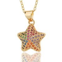 Fashion Heart Shape Copper Inlay Zircon Necklace sku image 7