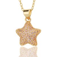 Fashion Heart Shape Copper Inlay Zircon Necklace sku image 8