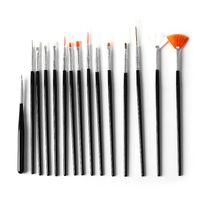 Practical Solid Color Plastic Nylon Nail Pen 15 Pieces Nail Supplies sku image 3