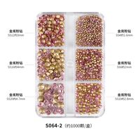Mode Couleur Unie Strass Verre Accessoires Pour Ongles Nail Fournitures sku image 6