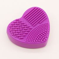 Solid Color Silicone Heart Shape Cleaning Cosmetic Beauty Blender sku image 2