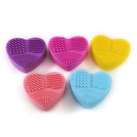 Solid Color Silicone Heart Shape Cleaning Cosmetic Beauty Blender main image 5