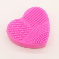 Solid Color Silicone Heart Shape Cleaning Cosmetic Beauty Blender sku image 4