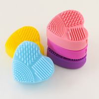 Solid Color Silicone Heart Shape Cleaning Cosmetic Beauty Blender main image 3