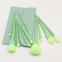 Man-made Fiber Solid Color Plastic Soft Bristles Set Of 10 Makeup Brushes main image 5
