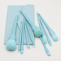 Man-made Fiber Solid Color Plastic Soft Bristles Set Of 10 Makeup Brushes main image 4