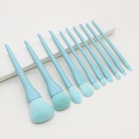 Man-made Fiber Solid Color Plastic Soft Bristles Set Of 10 Makeup Brushes main image 2