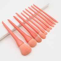 Man-made Fiber Solid Color Plastic Soft Bristles Set Of 10 Makeup Brushes sku image 3