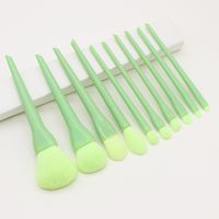 Man-made Fiber Solid Color Plastic Soft Bristles Set Of 10 Makeup Brushes sku image 4