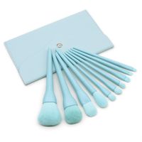 Man-made Fiber Solid Color Plastic Soft Bristles Set Of 10 Makeup Brushes sku image 6