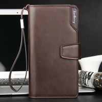 Business Solid Color Square Buckle Long Wallet main image 2
