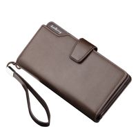 Business Solid Color Square Buckle Long Wallet main image 3