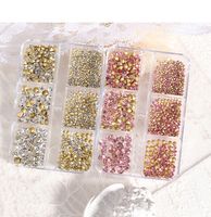 Mode Couleur Unie Strass Verre Accessoires Pour Ongles Nail Fournitures main image 2