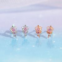 Simple Style Star Brass Ear Studs Plating Copper Earrings main image 3