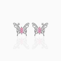 Sweet Insect Butterfly Brass Artificial Rhinestones Ear Studs sku image 2