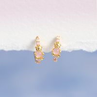 Fashion Bear Brass Earrings Plating Artificial Rhinestones Copper Earrings main image 3