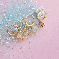 Sweet Geometric Brass Earrings Plating Artificial Gemstones Copper Earrings main image 4