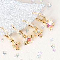 Fashion Star Butterfly Brass Plating Zircon Earrings main image 1