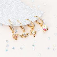 Fashion Star Butterfly Brass Plating Zircon Earrings main image 5