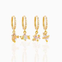 Fashion Star Butterfly Brass Plating Zircon Earrings sku image 1