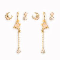 Sweet Star Tassel Brass Earrings Plating Zircon Copper Earrings main image 3