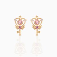 Simple Style Star Brass Ear Studs Plating Copper Earrings main image 2