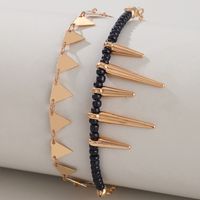 Fashion Triangle Alloy Plating Anklet 2 Pieces main image 3