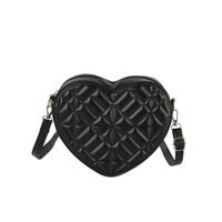 Fashion Heart Shape Quilted Heart-shaped Zipper Shoulder Bag sku image 3