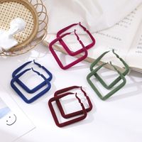 Simple Style Square Synthetic Fibre Metal Hollow Out Earrings main image 1