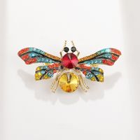 Shoe Buckle Accessories Diy Thick Gold Plated Super Shiny Crystal Bee Brooch Dual-use Insect Pin sku image 1