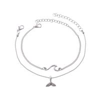 Mode Géométrique Vagues Queue De Poisson Alliage Bracelet De Cheville 2 Pièces main image 2